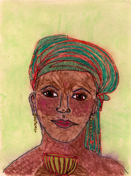 Icon 1022, Girl with Brightly Colored Turban